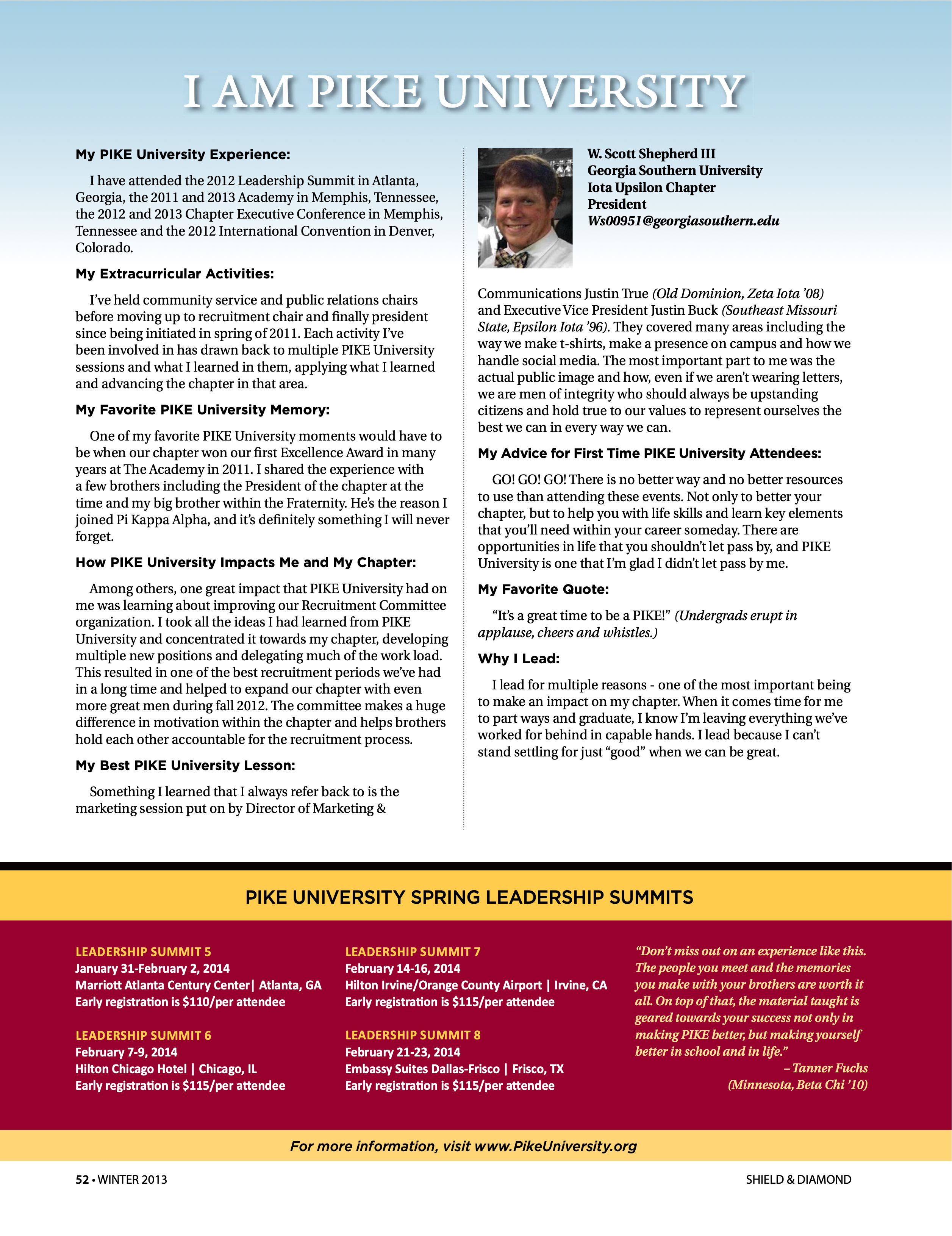 I Am Pike University, Winter 2013